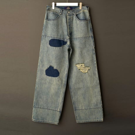 FADED WIDE DENIM PANTS