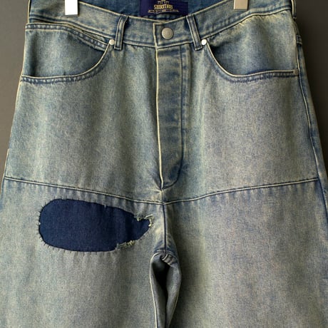FADED WIDE DENIM PANTS