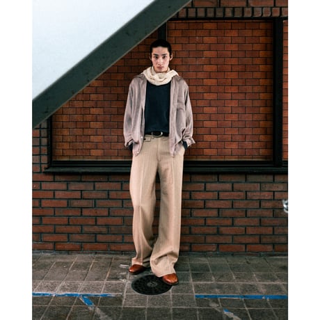 STRIPE FLARE SLACKS【BEIGE】