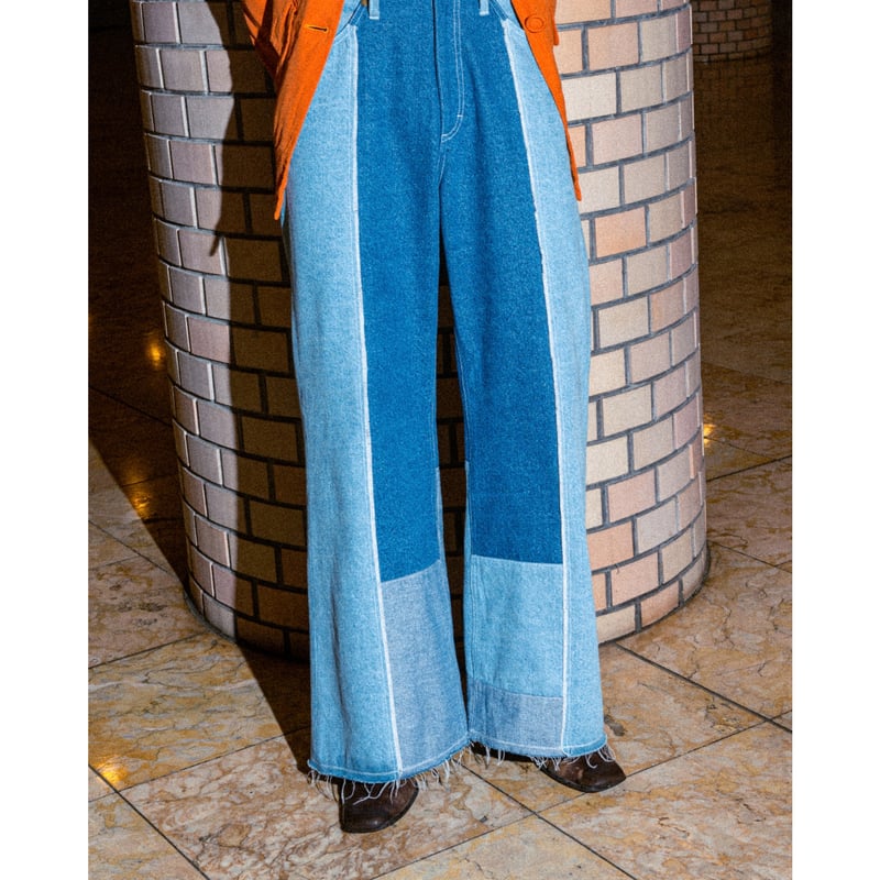 PATCHWORK FLARE DENIM 【BLUE】 | SHIKITARI PATCHWORK FLARE DENIM 【BLUE】 | SHIKITARI
