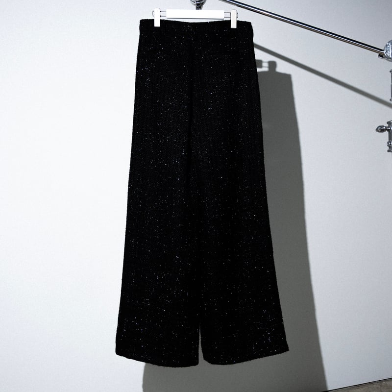 SPARKLE LAME TWEED PANTS【BLACK】 | SHIKITARI