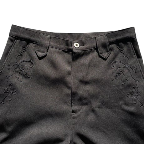 <BLACK stitch>Western wide straight pants