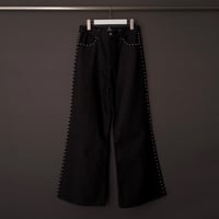STUDDED DENIM PANTS【BLACK】