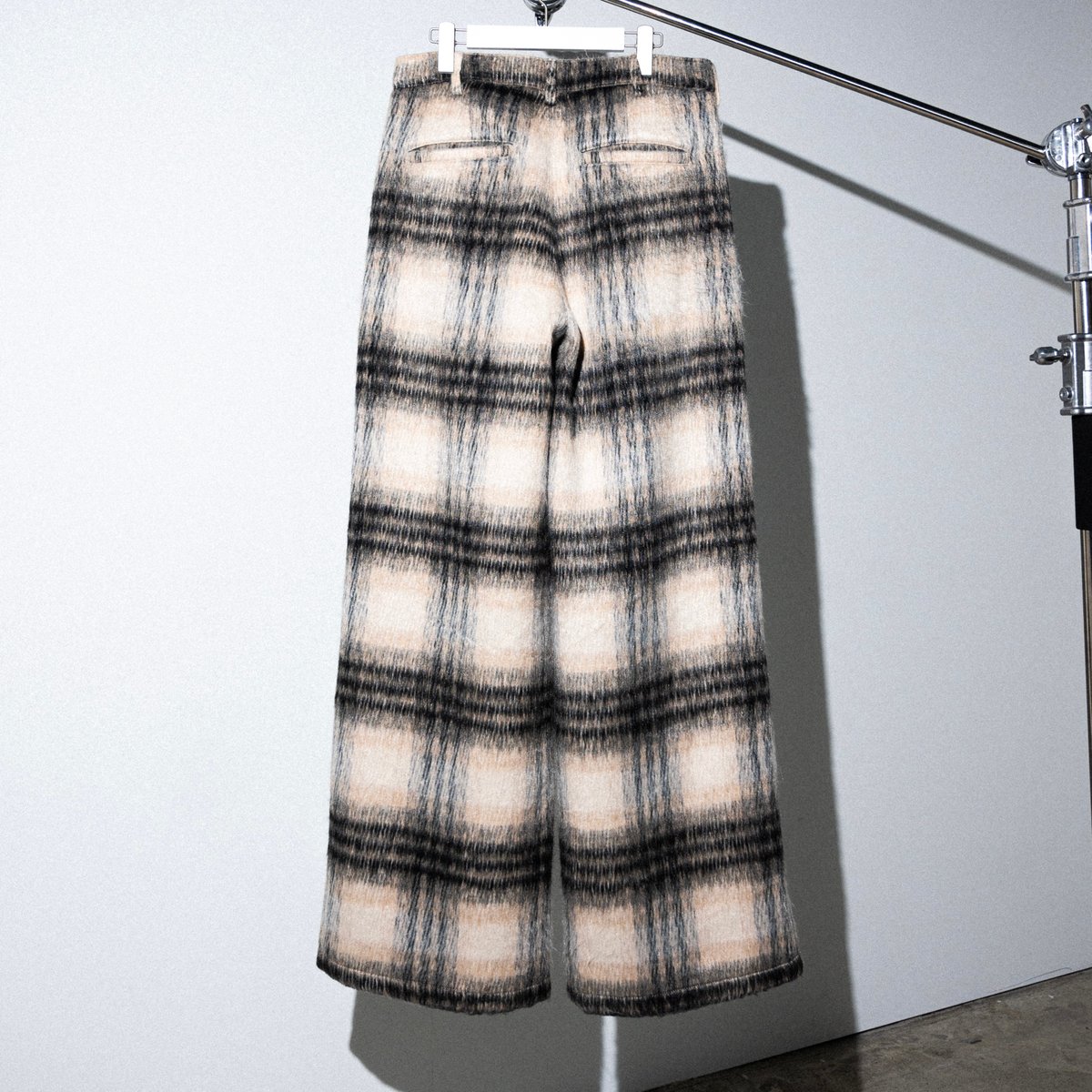 SHAGGY CHECK PANTS【BLACK】 | SHIKITARI