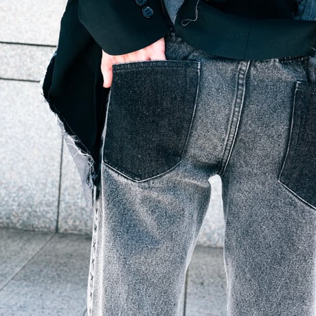 SIDE STITCH DENIM【BLACK】