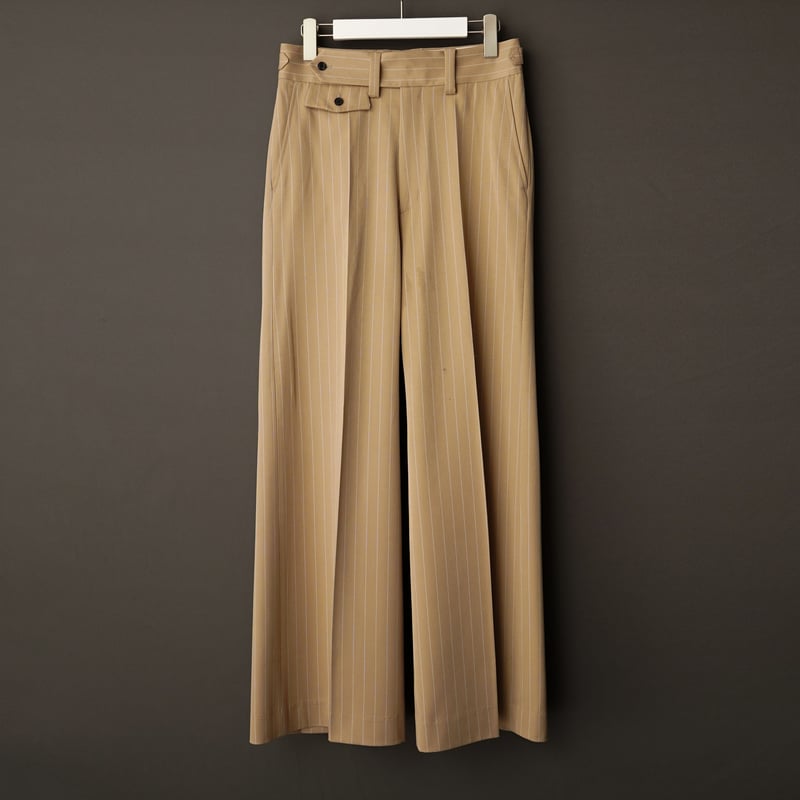 STRIPE FLARE SLACKS【BEIGE】 | SHIKITARI STRIPE FLARE SLACKS【BEIGE】 | SHIKITARI