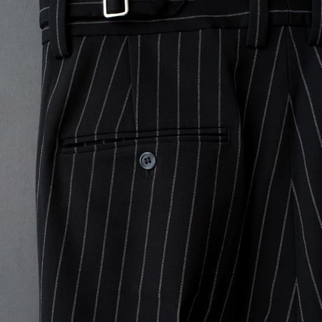 STRIPE FLARE SLACKS【BLACK】
