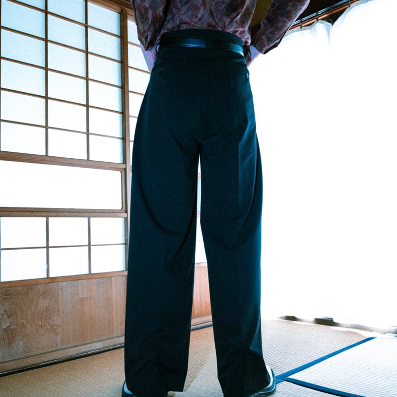 MIX TUCK DESIGN WIDE SLACKS【BLACK】 | SHIKITARI MIX TUCK DESIGN WIDE SLACKS【BLACK】 | SHIKITARI