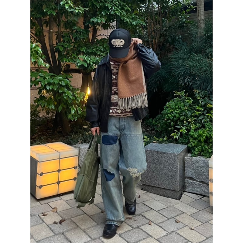 FADED WIDE DENIM PANTS | SHIKITARI FADED WIDE DENIM PANTS | SHIKITARI