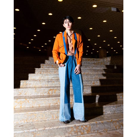 PATCHWORK FLARE DENIM 【BLUE】