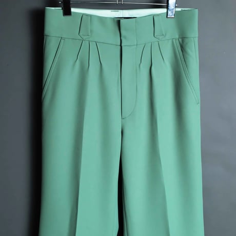 PINTUCK MEGA FLARE SLACKS 【GREEN】