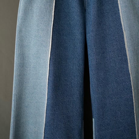 PATCHWORK FLARE DENIM 【BLUE】