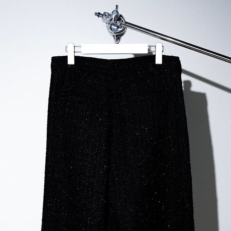 SPARKLE LAME TWEED PANTS【BLACK】