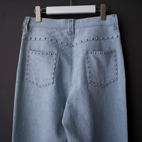 STUDDED DENIM PANTS【BLUE】