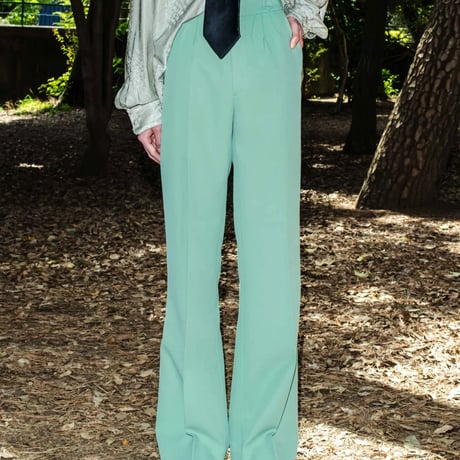 PINTUCK MEGA FLARE SLACKS 【GREEN】