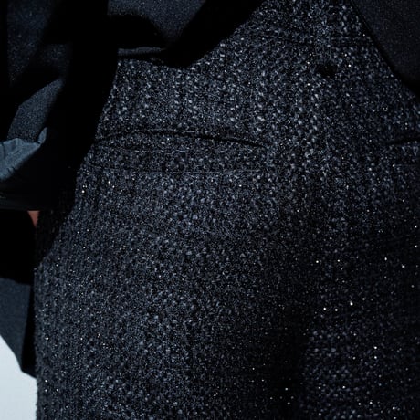SPARKLE LAME TWEED PANTS【BLACK】