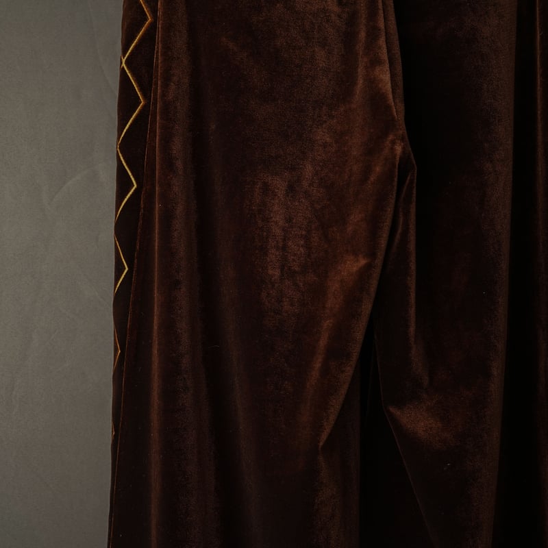 EMBROIDERY VELOUR WIDE PANTS【BROWN】 | SHIKITARI EMBROIDERY VELOUR WIDE PANTS【BROWN】 | SHIKITARI