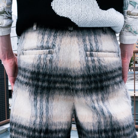 SHAGGY CHECK PANTS【BLACK】