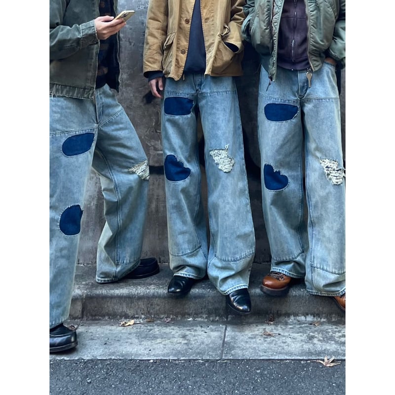 FADED WIDE DENIM PANTS | SHIKITARI FADED WIDE DENIM PANTS | SHIKITARI