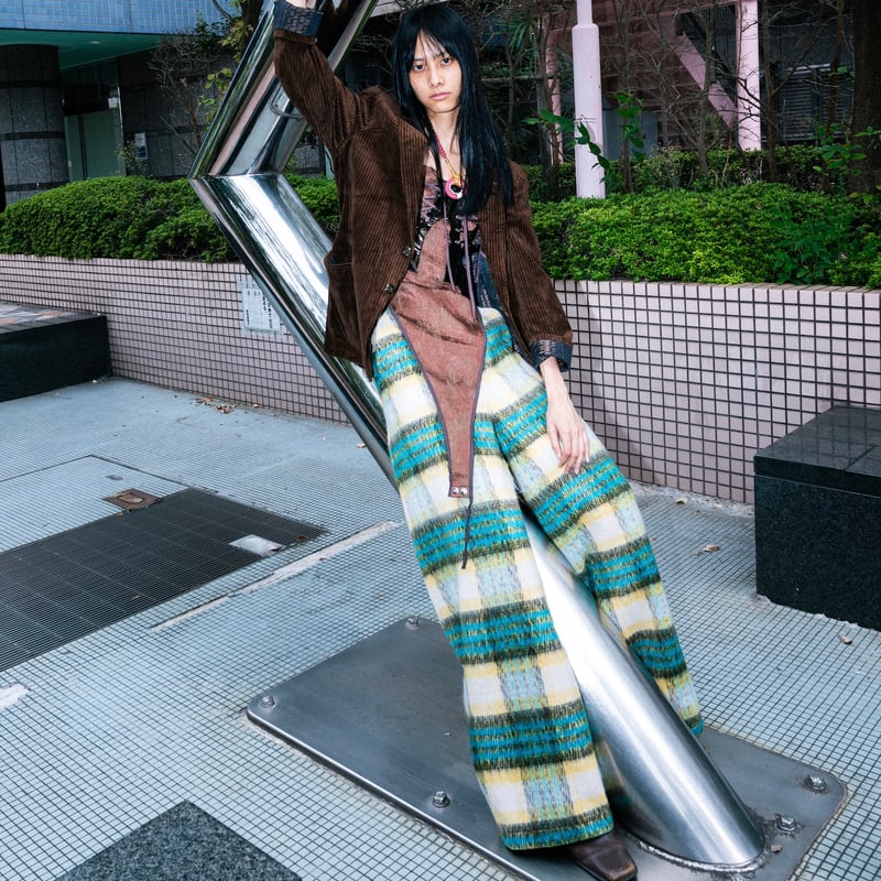 SHAGGY CHECK PANTS【BLUE】 | SHIKITARI