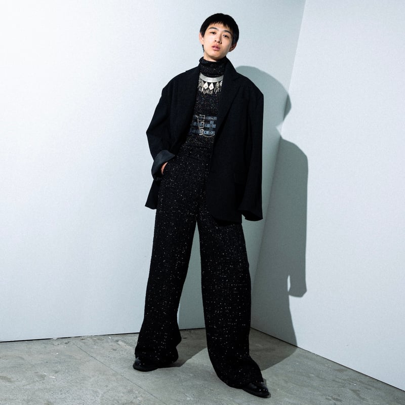 SPARKLE LAME TWEED PANTS【BLACK】 | SHIKITARI SPARKLE LAME TWEED PANTS【BLACK】 | SHIKITARI