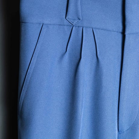 PINTUCK MEGA FLARE SLACKS 【BLUE】