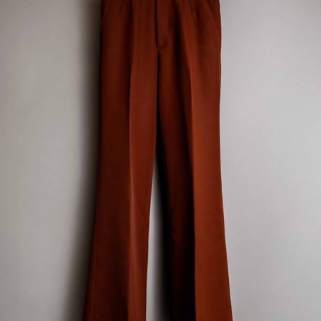 PINTUCK MEGA FLARE SLACKS 【BROWN】
