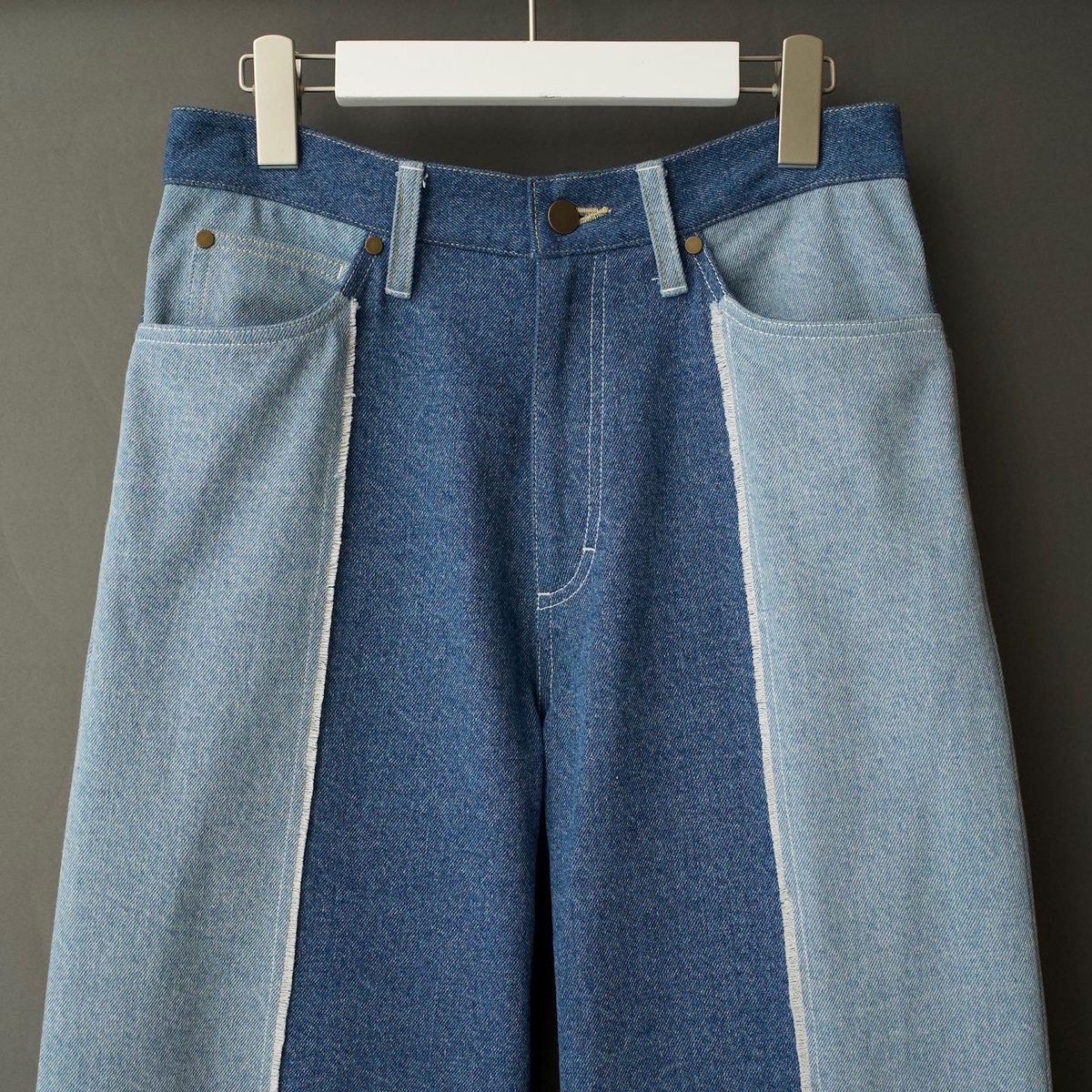 SHIKITARI パッチワークブーツカットデニム PATCHWORK FLARE DENIM 【BLUE】 | SHIKITARI