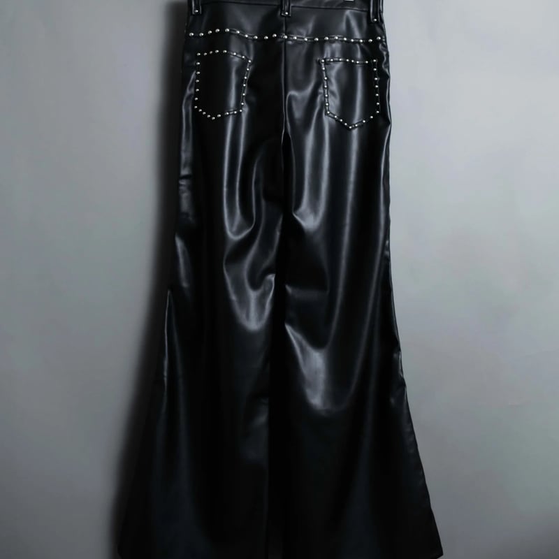 パンツ shikitari STUDDED LEATHER PANTS 【BLACK】 | SHIKITARI