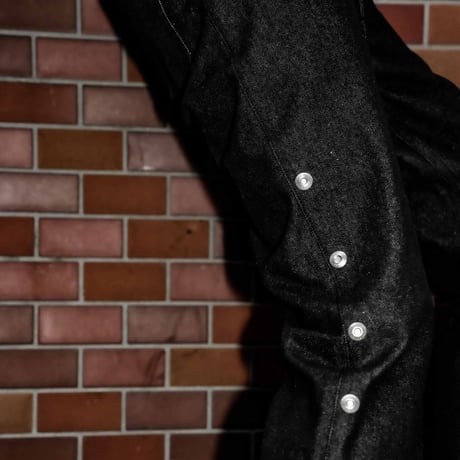 Side snap bell-bottom denim【Black】