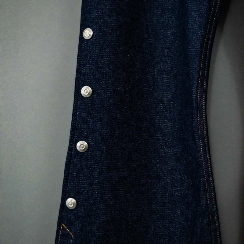 Side snap bell-bottom denim【Indigo】 | SHIKITARI