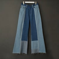 PATCHWORK FLARE DENIM 【BLUE】