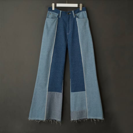PATCHWORK FLARE DENIM 【BLUE】