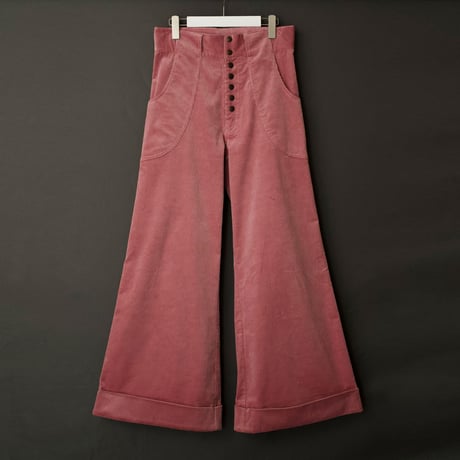 WIDE FLARE CORDUROY PANTS【PINK】