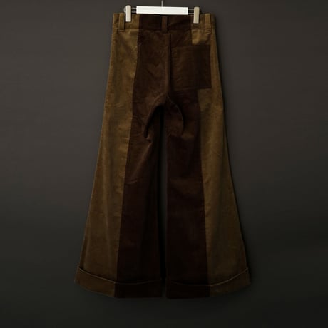 WIDE FLARE CORDUROY PANTS【BROWN×BEIGE】