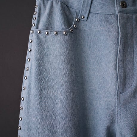 STUDDED DENIM PANTS【BLUE】
