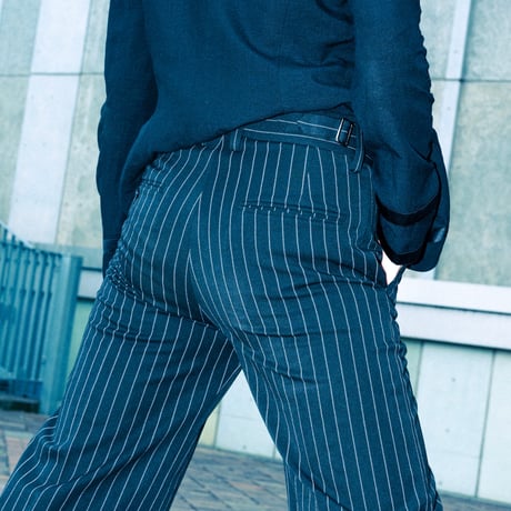STRIPE FLARE SLACKS【GRAY】