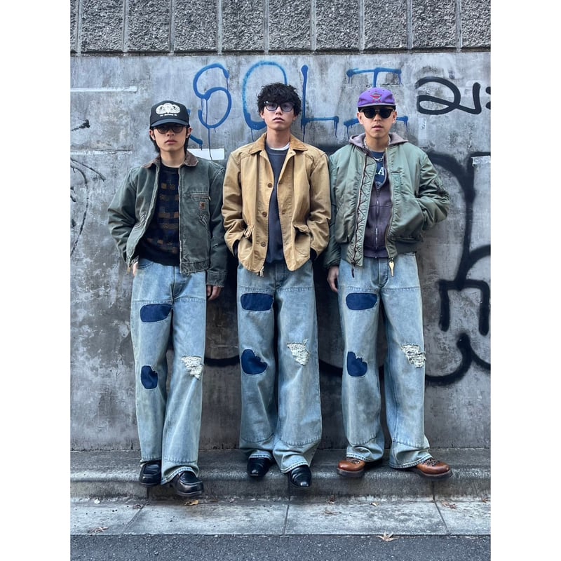 FADED WIDE DENIM PANTS | SHIKITARI FADED WIDE DENIM PANTS | SHIKITARI