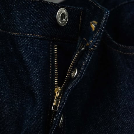 Side snap bell-bottom denim【Indigo】