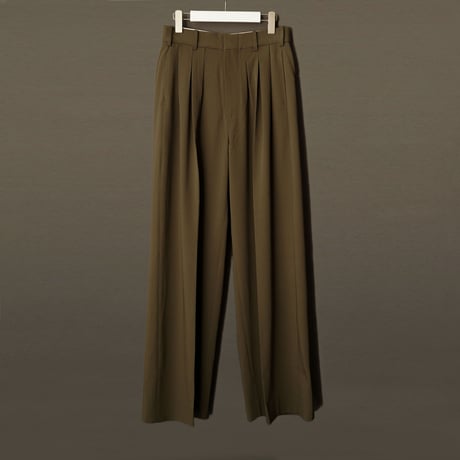MIX TUCK DESIGN WIDE SLACKS【KAHKI】