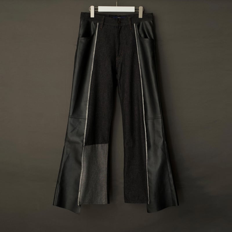 PATCHWORK FLARE DENIM 【BLACK】 | SHIKITARI PATCHWORK FLARE DENIM 【BLACK】 | SHIKITARI