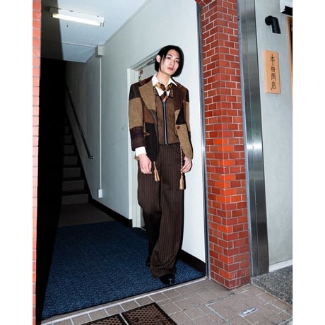 STRIPE FLARE SLACKS【GRAY】