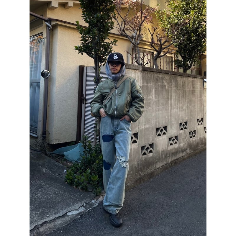 FADED WIDE DENIM PANTS | SHIKITARI FADED WIDE DENIM PANTS | SHIKITARI
