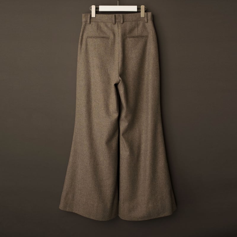 WIDE VOLUME HERRINGBONE PANTS【BEIGE】 | SHIKITARI