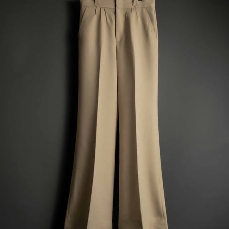 PINTUCK MEGA FLARE SLACKS 【BEIGE】