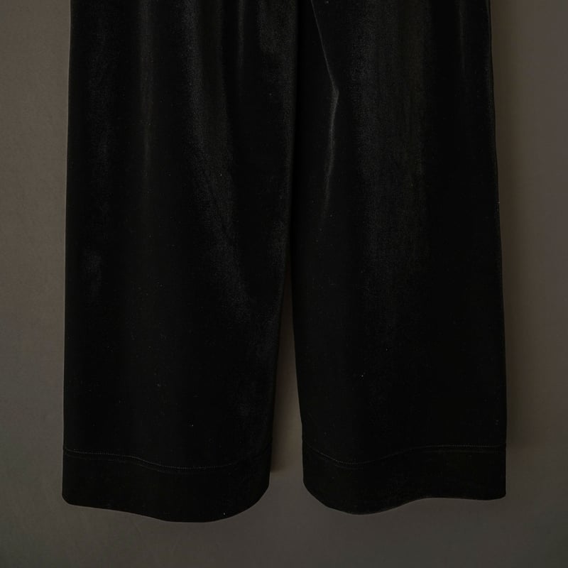 EMBROIDERY VELOUR WIDE PANTS【BLACK】 | SHIKITARI EMBROIDERY VELOUR WIDE PANTS【BLACK】 | SHIKITARI