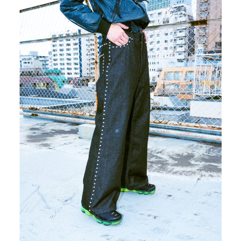 STUDDED DENIM PANTS【BLACK】 | SHIKITARI STUDDED DENIM PANTS【BLACK】 | SHIKITARI