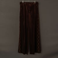 EMBROIDERY VELOUR WIDE PANTS【BROWN】