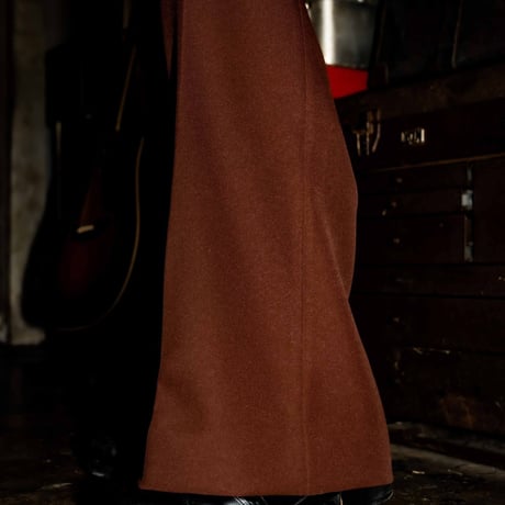 PINTUCK MEGA FLARE SLACKS 【BROWN】