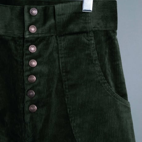 WIDE FLARE CORDUROY PANTS【GREEN】